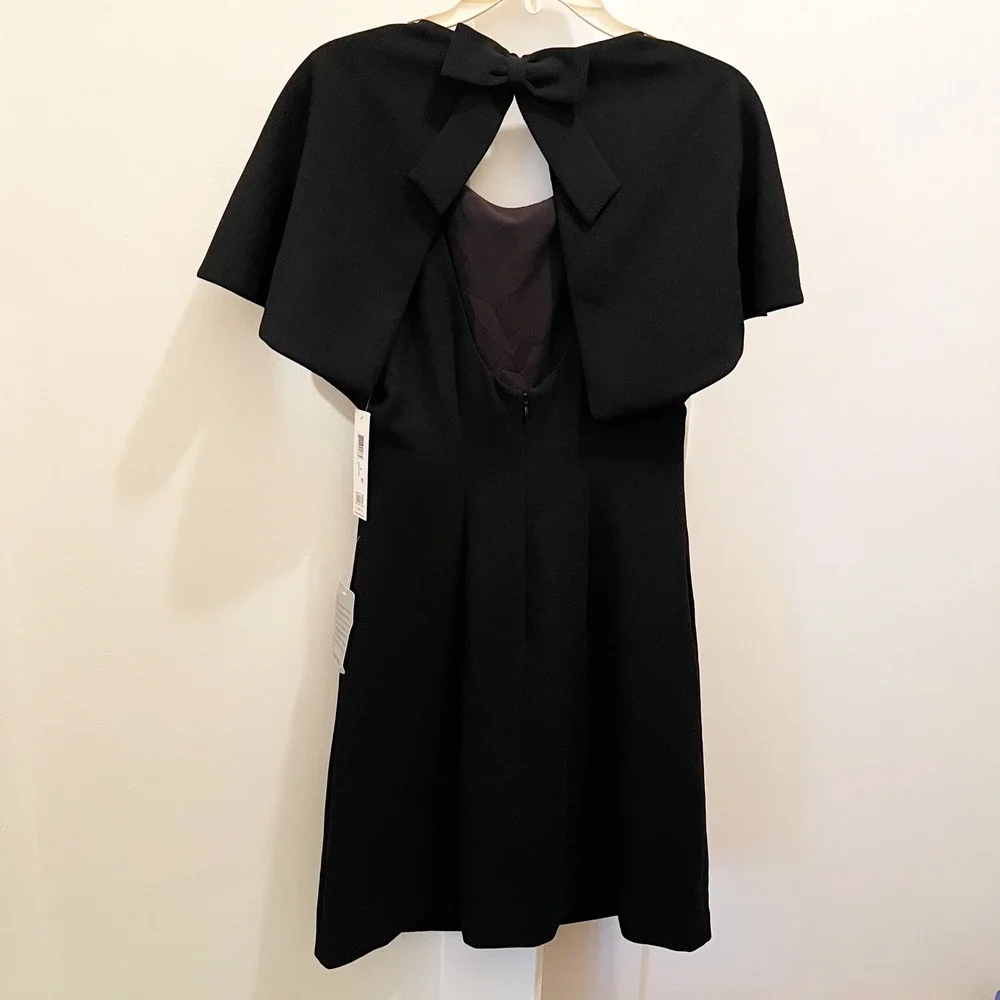 NWT Eliza J Black Dress Size 2 Bow Back Detail‎ Classic Special Event